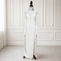 WG029 Lulus White Mesh Long Sleeve Maxi Dress XL