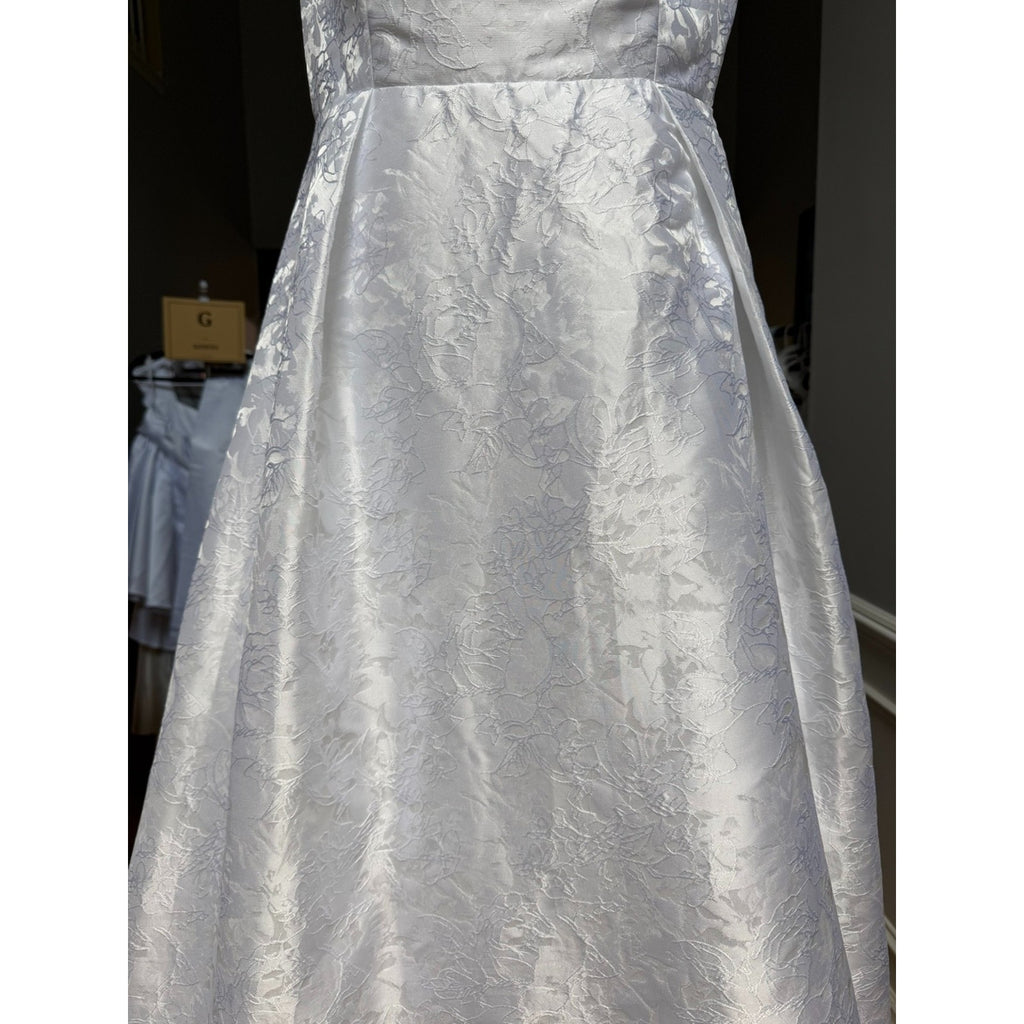 WG013 Size 12 White Off-the-Shoulder A-Line Wedding Gown NWD
