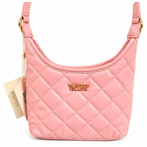 PB004 Valentino Orlandi VOSB-008 Pink Quilted Vegan Leather Shoulder Bag NWT