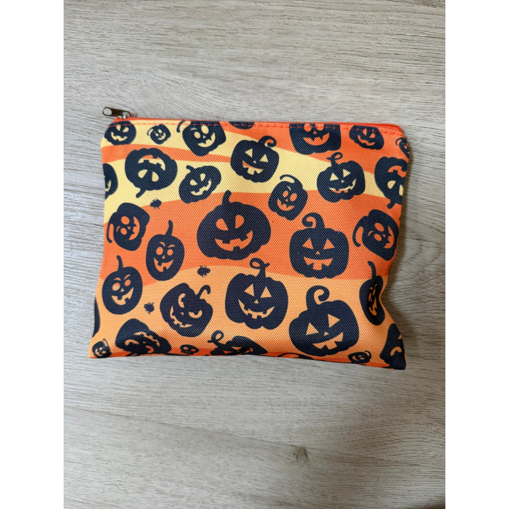 Halloween Gift Set 5 Piece Pumpkin Pouch Yellow Mini Bag Bracelet Keychain