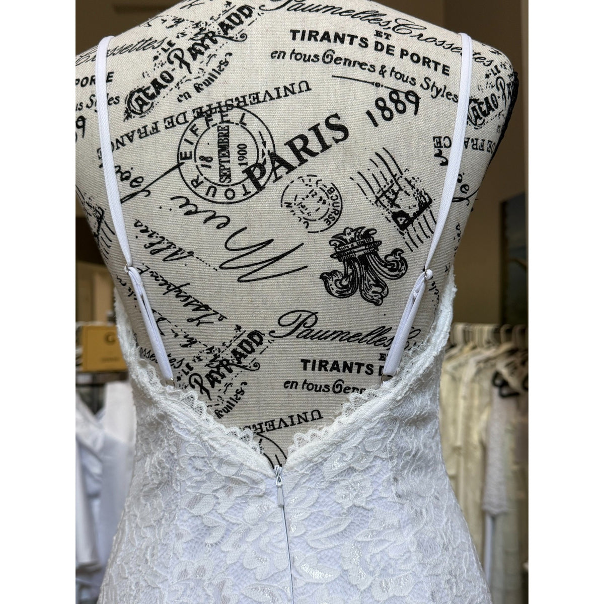 WG017 Size 10 White Lace Mermaid Wedding Gown Dress Excellent