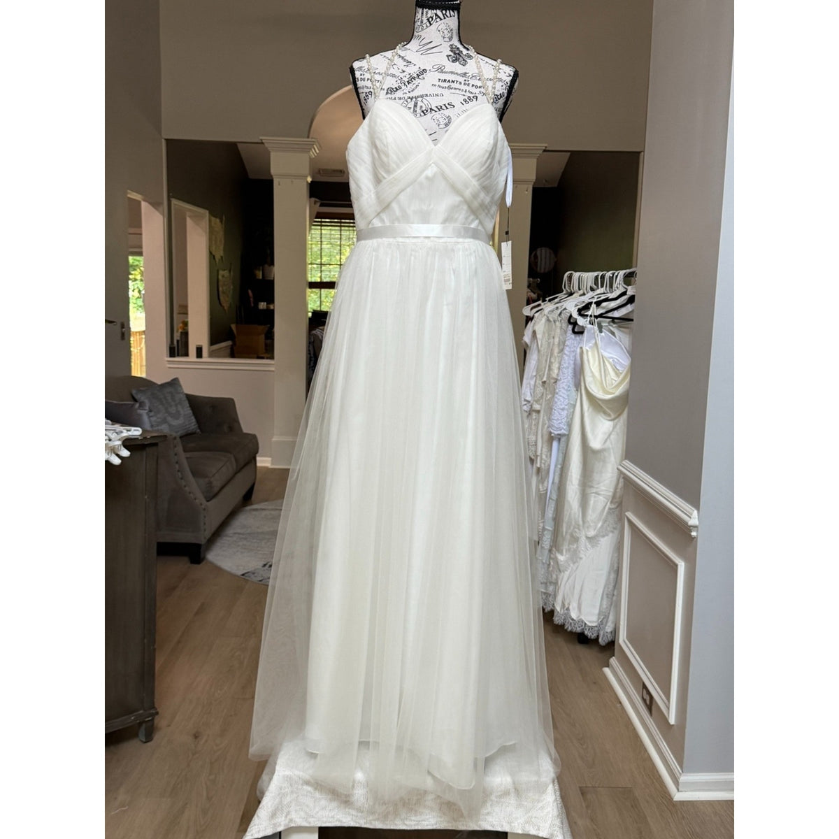 WG005 Adagio Size 14 Ivory Tulle A-Line Bridal Bridesmaid Gown New with Tags