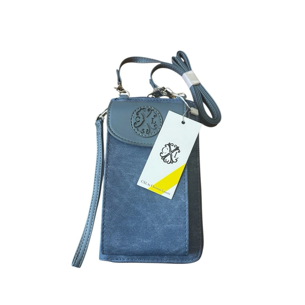 W002 CXL Christian Lacroix Phia Light Denim Phone Crossbody Wristlet NWT