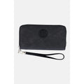 W004 CXL Christian Lacroix Ames Black Denim Double-Zip Wristlet Wallet NWT