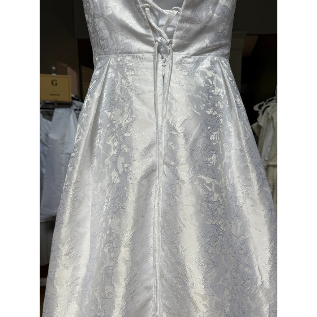 WG013 Size 12 White Off-the-Shoulder A-Line Wedding Gown NWD