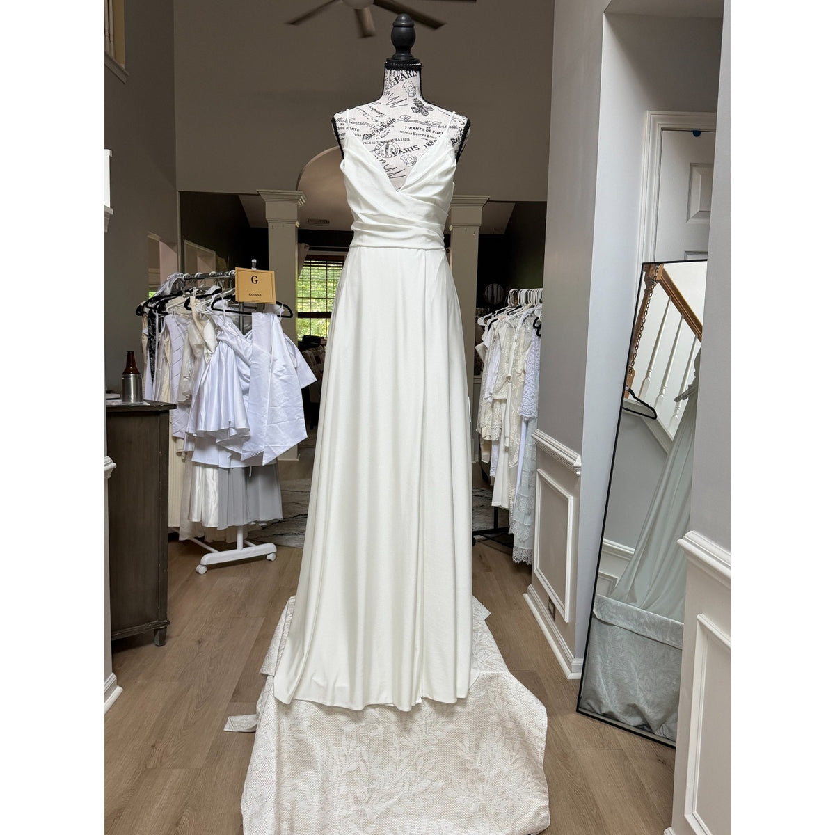 WG016 Lulus Choose Your Love White Surplice Maxi Dress Size 8 NWT