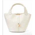 PB001 Valentino Orlandi VOSB-017 White Pebbled Bucket Tote Bag NWT