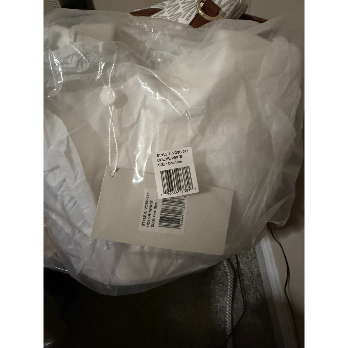 PB001 Valentino Orlandi VOSB-017 White Pebbled Bucket Tote Bag NWT