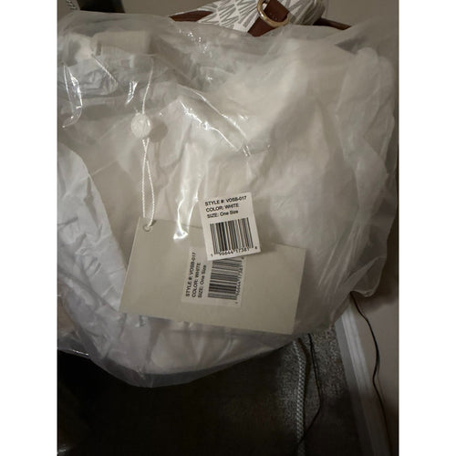 PB001 Valentino Orlandi VOSB-017 White Pebbled Bucket Tote Bag NWT