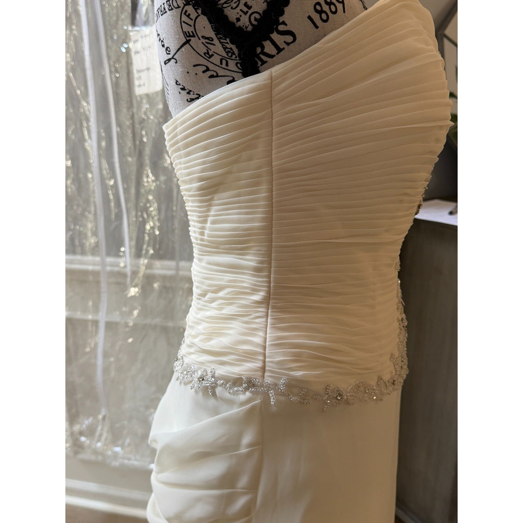 WG023 Jacquelin Exclusive 9861 Dark Ivory Strapless Ruched Beaded Trumpet Gown