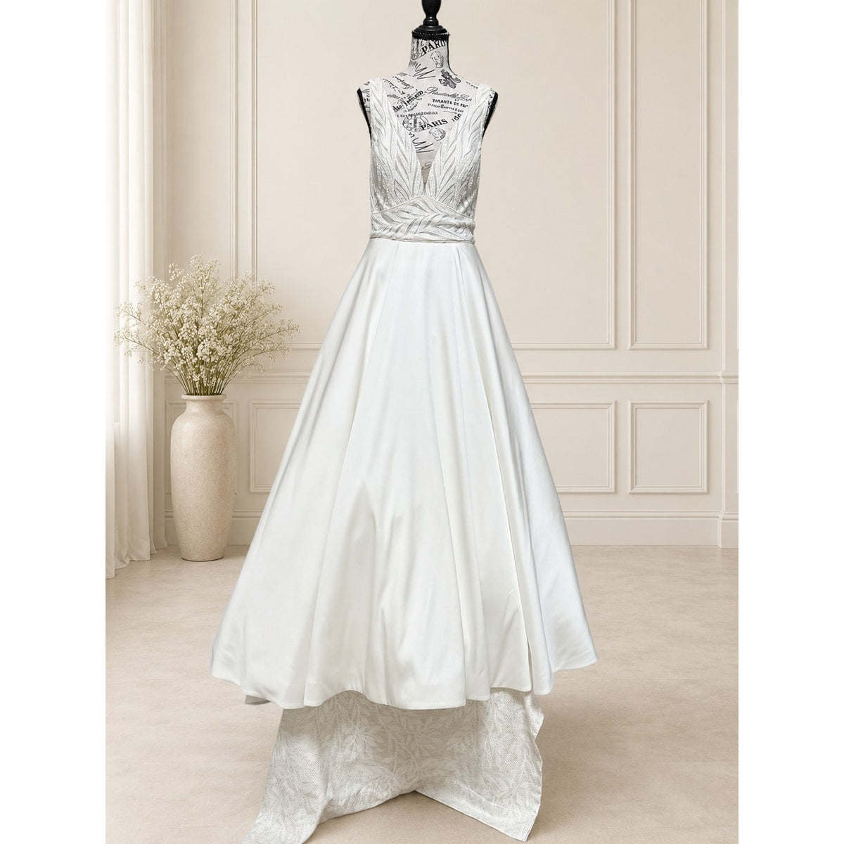 WG003 Madison James Ivette MJ963 Size 12 Ivory Mikado Ballgown Wedding Dress