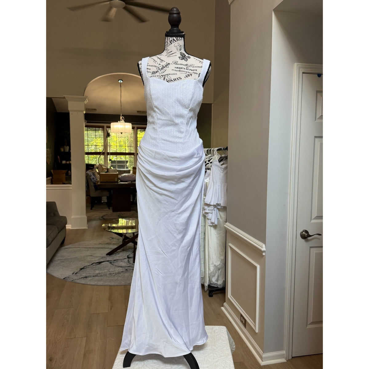WG007 Size 4 Bright White Sparkle Corset Mermaid Wedding Gown NWT