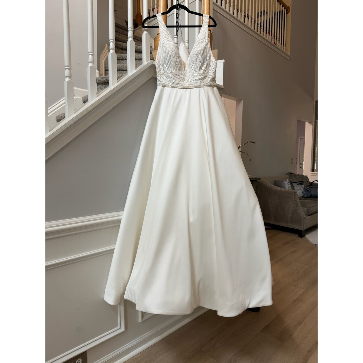 WG003 Madison James Ivette MJ963 Size 12 Ivory Mikado Ballgown Wedding Dress