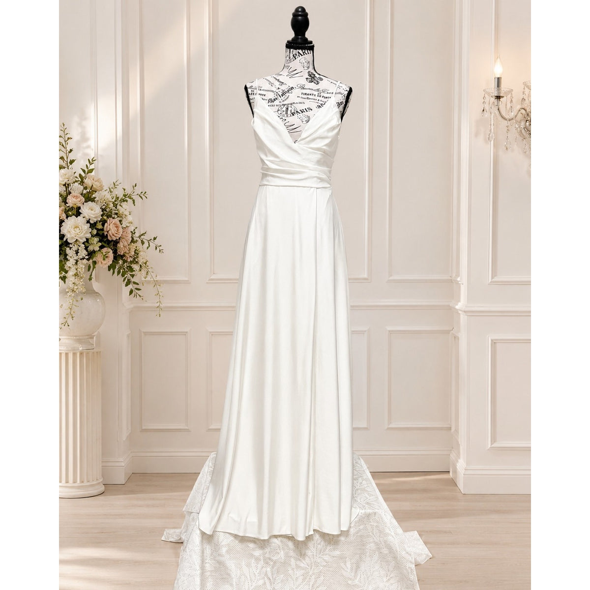 WG016 Lulus Choose Your Love White Surplice Maxi Dress Size 8 NWT