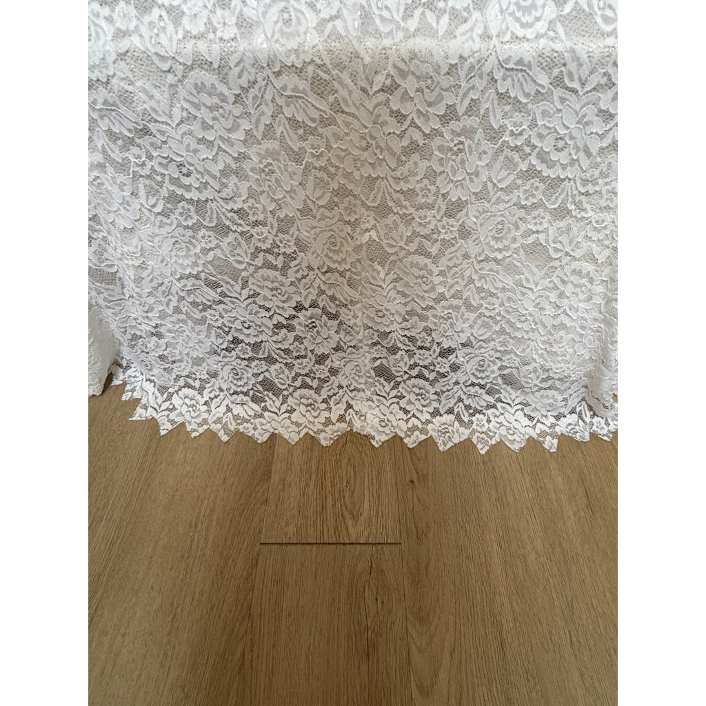 WG017 Size 10 White Lace Mermaid Wedding Gown Dress Excellent