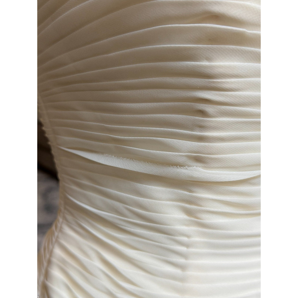 WG023 Jacquelin Exclusive 9861 Dark Ivory Strapless Ruched Beaded Trumpet Gown