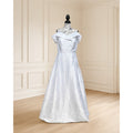 WG013 Size 12 White Off-the-Shoulder A-Line Wedding Gown NWD