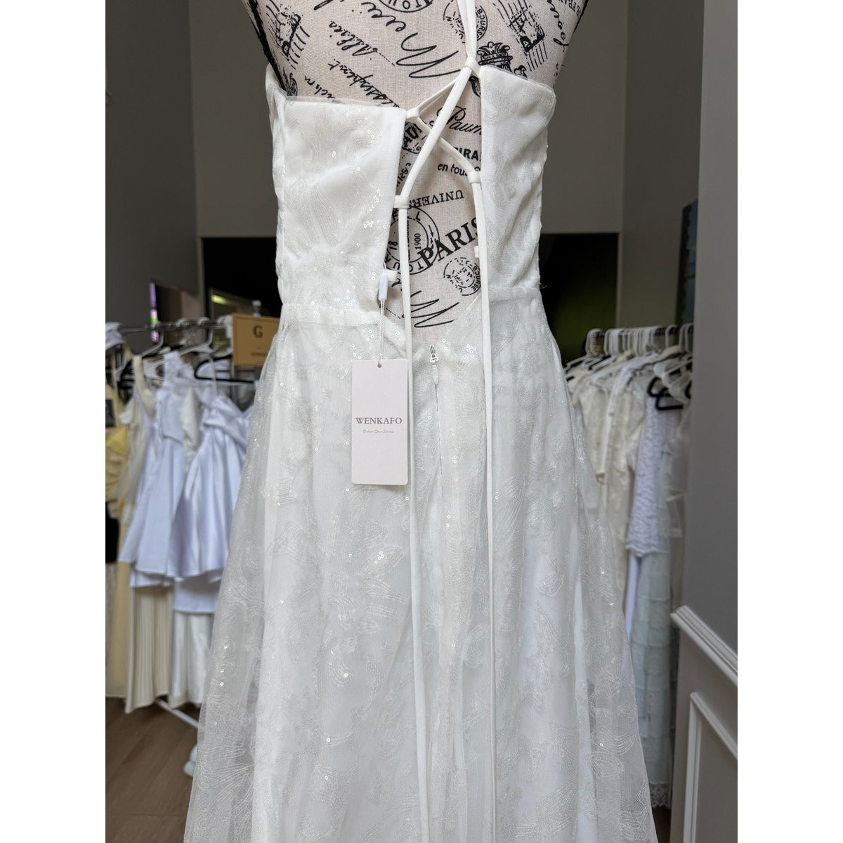 WG020 WENKAFO NWT Size 14 Convertible Tie-Shoulder Formal Gown