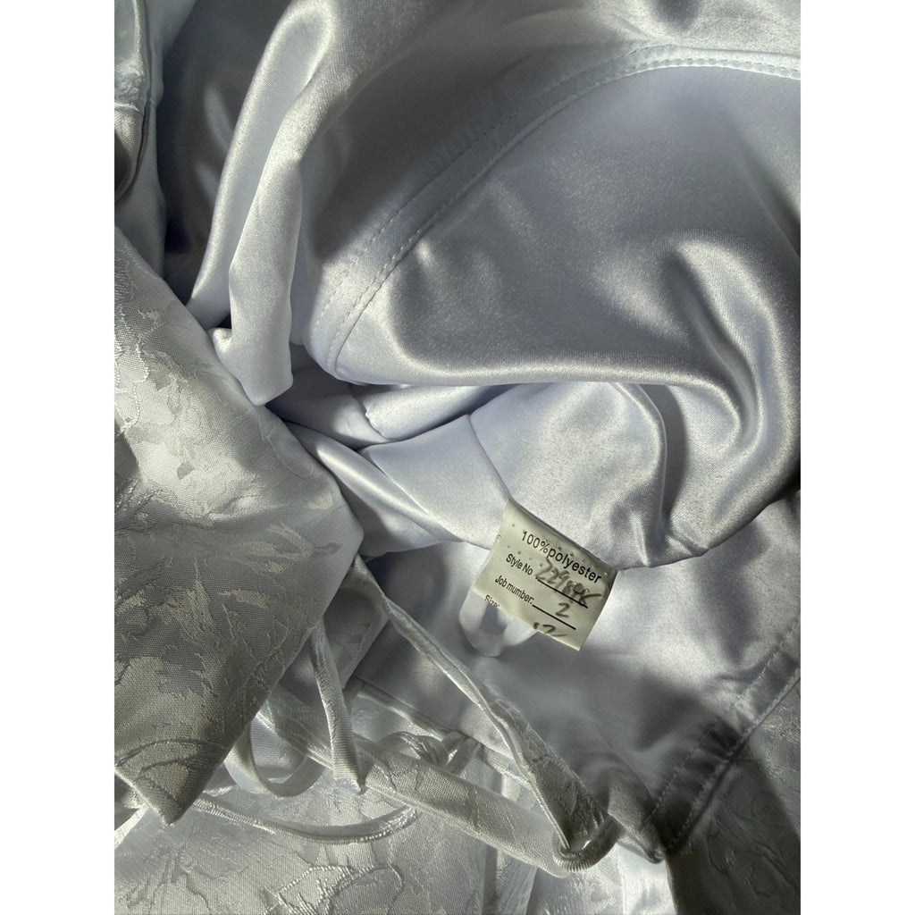 WG013 Size 12 White Off-the-Shoulder A-Line Wedding Gown NWD
